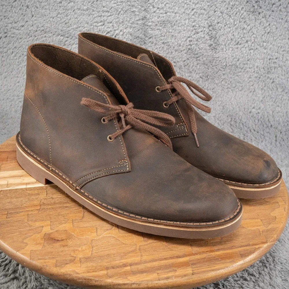 CLARKS‎ MEN'S BUSHACRE 2 CHUKKA BOOT - SIZE: MEN 11.5 - DARK BROWN